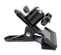 WHAMVOX Tripod Camera Mount Clamp with Pan-tilt Design and Universal Ball Head, Plastic and Metal Backdrop Clips Holder for Flash and Camera on Table Side or Light Stand