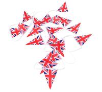 WHAMVOX Union Jack Triangle Flag Bunting Banner Outdoor Decorative String Flags for Parties Festivals National Celebrations Portable Polyester Party Decoration