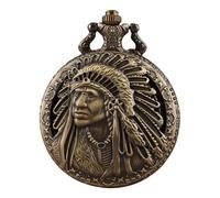 WHAMVOX Vintage Pocket Watch Coffee Colour Alloy Retro Quartz Watch with Precise Movement and Good Touch Feeling for Classic Collection