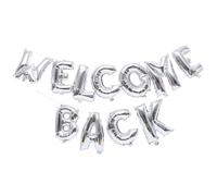 WHAMVOX Welcome Back Foil Letter Balloons Silver, Welcome Home Party Decorations for School, Office, Classroom, and Kindergarten Back to School Celebrations