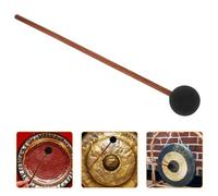 WHAMVOX Whale Singing Effect Mallet with Wooden Handle, Small Black Silicone Ball Gong Mallet for Meditation and Yoga, Resonance Sound Marimba Instrument Accessory