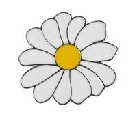 WHAMVOX White Daisy Enamel Pin Brooch with Alloy Material, round Shape, Easy to Use and Portable, Decorative Flower Lapel Pin for Bags and Backpacks in Summer Style