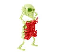 WHAMVOX Wind Up Dancing Skeleton Clockwork Skull Figurine for Halloween Party Favor Desktop Decoration Funny Printed Green Red