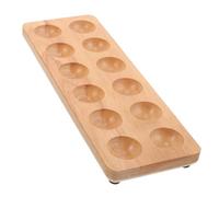 WHAMVOX Wooden Egg Tray with Anti-break Egg Placing Container Storage Rack for Kitchen and Refrigerator Acacia Wood Organizer
