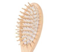 WHAMVOX Wooden Handle Hair Brush with Wide Teeth Design and Rubber Cushion for Scalp Massage, Natural Bamboo Material Comb Suitable for Daily Hair Care and Relaxing Shampoo Sessions