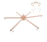 WHAMVOX Wooden Mobile Frame Kit with Arms Artistic Nursery Hanging Holder for DIY Mobile Wind Chime Compatible Six-Legged Stable Support for Decor