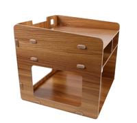 WHAMVOX Wooden Printer Stand Space Saving Desk Organizer with Tiered Storage and Reinforced Construction with Shelves, Modern Multilayer Equipment Organizer for Home Office Use