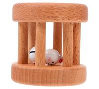 WHAMVOX Wooden Rolling Bell Baby Shower for 0-2 Years Old Fine Motor Learning Sensory Development Infant Handheld Montessori Random Style