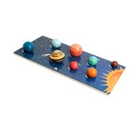 WHAMVOX Wooden Solar System Puzzle for Montessori Educational Planet Cognition Puzzle Space Learning Jigsaw for Motor Skill and Imagination Development