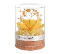 WHAMVOX Yellow Immortal Flower Rose Glass Dome Creative Gift Box