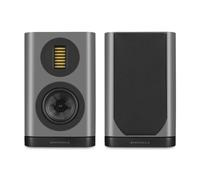Wharfedale EVO 5.1 Bookshelf Speakers (Pair) - 5″ Woven Kevlar Woofer, 35 × 70 mm AMT Tweeter, Bass-Reflex, Walnut (Lunar Grey)