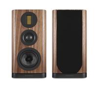 Wharfedale EVO 5.2 Standmount Speakers (Pair) - 6.5″ Kevlar Woofer, Soft Dome Midrange, AMT Tweeter, 3-Way Bass Reflex (Walnut)