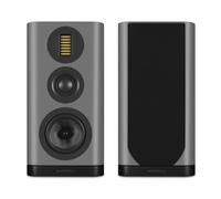 Wharfedale EVO 5.2 Standmount Speakers (Pair) - 6.5″ Kevlar Woofer, Soft Dome Midrange, AMT Tweeter, 3-Way Bass Reflex (Lunar Grey)
