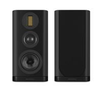 Wharfedale EVO 5.2 Standmount Speakers (Pair) - 6.5″ Kevlar Woofer, Soft Dome Midrange, AMT Tweeter, 3-Way Bass Reflex (Black)