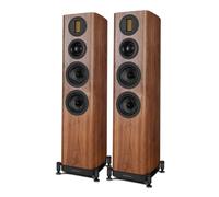 Wharfedale EVO 5.3 Floorstanding Speakers (Pair) - Dual 5″ Kevlar Woofers, Soft Dome Midrange, AMT Tweeter, 3-Way Bass Reflex Tower Design (Walnut)