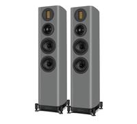 Wharfedale EVO 5.3 Floorstanding Speakers (Pair) - Dual 5″ Kevlar Woofers, Soft Dome Midrange, AMT Tweeter, 3-Way Bass Reflex Tower Design (Lunar Grey)