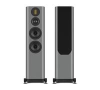 Wharfedale EVO 5.4 Floorstanding Speakers (Pair) - 3-Way Bass-Reflex Tower, Dual 6.5″ Kevlar Woofers, Soft-Dome Mid, AMT Tweeter, SLPP Port Technology (Lunar Grey)