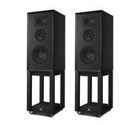 Wharfedale Super Linton Heritage Standmount Speakers with Matching Stands - Black Oak