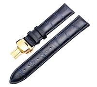 WHARGTSL 16mm, 18mm Soft Cowhide Strap Fit For Citizen/Rossini Quick Release Men's Women's Universal Watch Band(Dark blue gold,18mm)