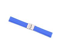 WHARGTSL 18mm 20mm 22mm 24mm Watchbands Silicone Soft Rubber Strap Waterproof(Blue,22mm)