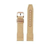 WHARGTSL 20mm 21mm 22mm Nylon Canvas Watchband Fit For IWC Nylon Genuine Leather Watch Band Big Pilot Little Prince Mark 18 Watch Strap(Khaki RK,20mm)