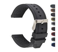 WHARGTSL 20mm 22mm 24mm Silicone Quick Release Band Fit For Samsung Galaxy Watch 4 Active 2 42mm 46mm Fit For Huawei GT/2/2e/3/Pro Strap(All black,20mm)