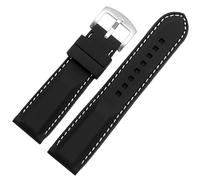 WHARGTSL 20mm, 22mm, 24mm Silicone Watchband Fit For Seiko Waterproof Rubber Watch Strap Men Sport Smart Wristband Universal Bracelet(White line sk,24mm)