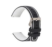 WHARGTSL 20mm 22mm Silicone Watch Strap Quick Release Band Fit For Samsung Galaxy Watch 4 Active 2 42mm 46mm Fit For Huawei GT/2/2e/3/Pro Strap(White-black,20mm)