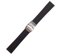 WHARGTSL 20mm Watch Strap Genuine 22mm Watch Band 18-24mm Watch Accessories Soft Silicone Strap(Black,20mm)