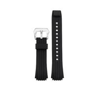 WHARGTSL 20mm Waterproof Silicone Watch Strap Fit For Casio Edifice Series ECB-10YPB ECB-950 Convex Rubber Watchband Sports Bracelet(Black sk)