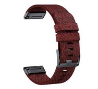 WHARGTSL 22 26MM Jacquard Nylon Watchband Strap Fit For Garmin Fenix 7/7Pro/7X/6X/6 Pro/5X/5 Plus/6/Epix/Instinct Replaceable Bracelet(Jacquard Red,26mm)
