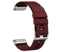WHARGTSL 22 26MM Jacquard Nylon Watchband Strap Fit For Garmin Fenix 7/7Pro/7X/6X/6 Pro/5X/5 Plus/6/Epix/Instinct Replaceable Wristband(Jacquard Red2,22mm)