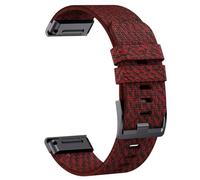WHARGTSL 22 26MM Jacquard Nylon Watchband Strap Fit For Garmin Fenix 7/7Pro/7X/6X/6 Pro/5X/5 Plus/6/Epix/Instinct Replaceable Wristband(Jacquard Red,22mm)