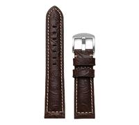 WHARGTSL 22mm 20mm Beautifully Embossed Double Sided Cowhide Leather Men's Strap(Dark brown,22mm)