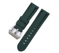 WHARGTSL 22mm 24mm 26mm Rubber Silicone Watch Band Strap Women Men Red Black Orange Sport Watch Band Stainless Steel Buckle(Green-s,22mm)