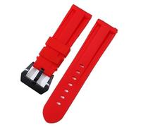 WHARGTSL 22mm 24mm 26mm Rubber Silicone Watch Band Strap Women Men Red Black Orange Sport Watch Band Stainless Steel Buckle(Red-b,24mm)