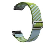 WHARGTSL 22mm Elastic Nylon Band Fit For Garmin Fenix 5 6 7 Quick Fit Strap Fit For Instinct/Forerunner 965/955/Approach S62 Watchband Bracelet(Grey Green)