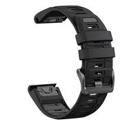 WHARGTSL 26mm 22mm Two Tone Silicone Strap Fit For Garmin Fenix E 8 7X 7 6 6X/Epix Pro Gen 2 51mm 47mm/Tactix Watch Band Accessories(Black dark gray,26mm)