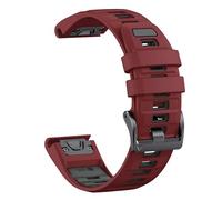 WHARGTSL 26mm 22mm Two Tone Silicone Strap Fit For Garmin Fenix E 8 7X 7 6 6X/Epix Pro Gen 2 51mm 47mm/Tactix Watch Band Accessories(Wine red ink gray,22mm)