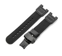 WHARGTSL Army Green Black Concave Interface Watchband Fit For Casio Watchband SGW-100 Sgw100 Steel Buckle Anti-Allergy Replace Watch Strap(Black-Black-B1)