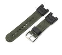 WHARGTSL Army Green Black Concave Interface Watchband Fit For Casio Watchband SGW-100 Sgw100 Steel Buckle Anti-Allergy Replace Watch Strap(Army green-Steel-K7)