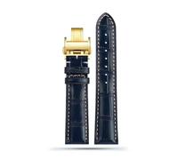 WHARGTSL Calfskin Watch Band Fit For Longines L3 Masters Collection Watch Strap Belt Bracelet Cowhide Leather 20mm, 21mm Butterfly Buckle(Blue gk,20mm)