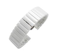 WHARGTSL Ceramic Strap 16mm, 18mm, 20mm, 22mm Suitable Fit For Seiko Tissot Universal Men's And Women's Bracelets Black(White A,16mm)