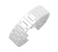 WHARGTSL Ceramic Strap 16mm, 18mm, 20mm, 22mm Suitable Fit For Seiko Tissot Universal Men's And Women's Bracelets Black(White,16mm)