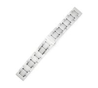 WHARGTSL Ceramic Watch Strap Stainless Steel Between Ceramics 20mm 22mm Watch Strap Watchband Fit For Samsung S3 46 Fit For Huawei GT(White ceramic steel,20mm)