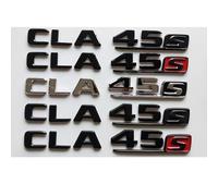 WHARGTSL Chrome Black Letters Symbols Fit For Mercedes Benz W117 W118 CLA45 S AMG Trunk Rear Number Emblems(Gloss black (all))
