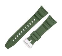 WHARGTSL Comfortable Waterproof Resin Rubber Watchband Fit For Casio SGW-100 Series Anti-Allergy Multicolor Men's Watch Strap(Army green-Steel-K5)