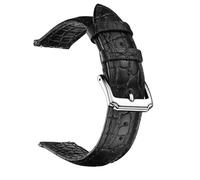 WHARGTSL Cowhide Strap 18mm 19mm 20mm 22mm Universal Watch Band For Men And Women's Smartwatch Accessories(Round Black,20mm)