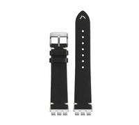 WHARGTSL Cowhide Strap Fit For Swatch YVS420 YVS454 451 400 YVB404 Concave-convex Trident Interface Soft Men's Vintage Bracelet Watch Accesso(Black sk)
