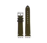 WHARGTSL Cowhide Strap Fit For Swatch YVS420 YVS454 451 400 YVB404 Concave-convex Trident Interface Soft Men's Vintage Bracelet Watch Accesso(Army green SK)